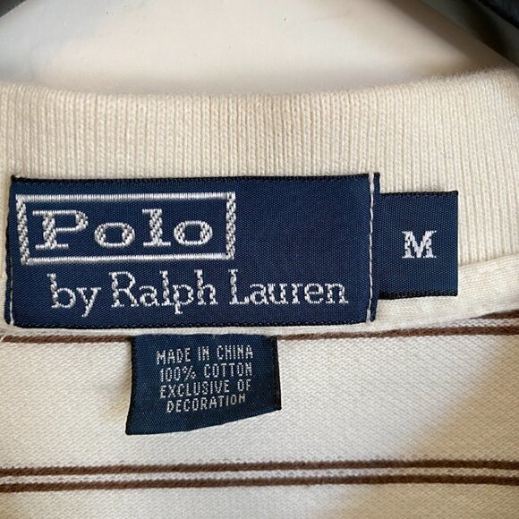 Polo Ralph Lauren Cream Striped Polo Shirt - Picture 4 of 7